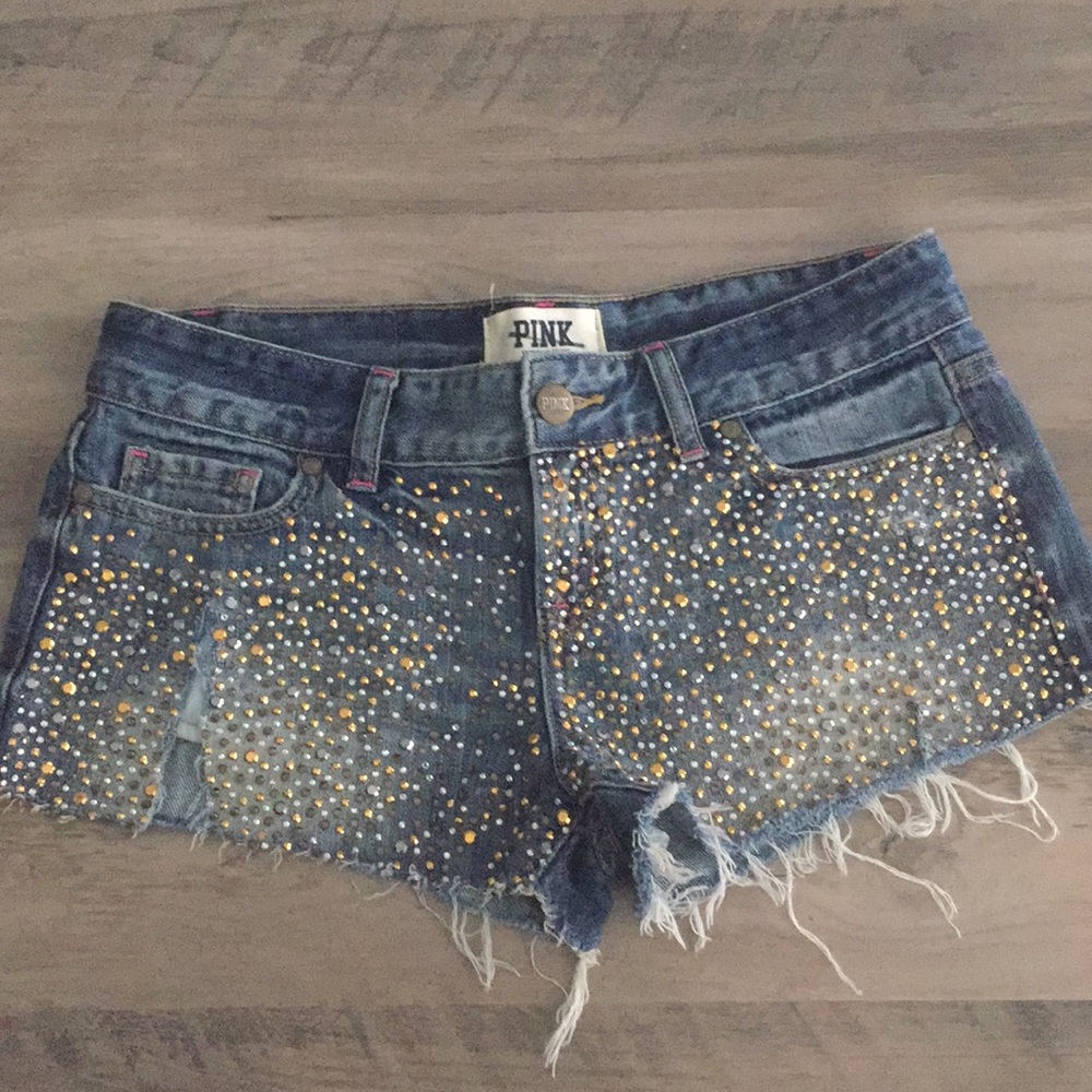 Pink bling shorts